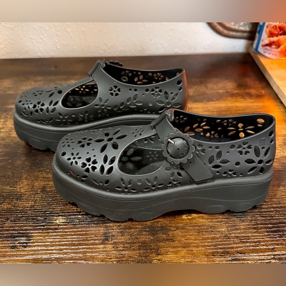 NWOT MELISSA Kick Off Lace Cut Work EVA Flower Mary Jane Platform Jelly Cut Out - Picture 4 of 9